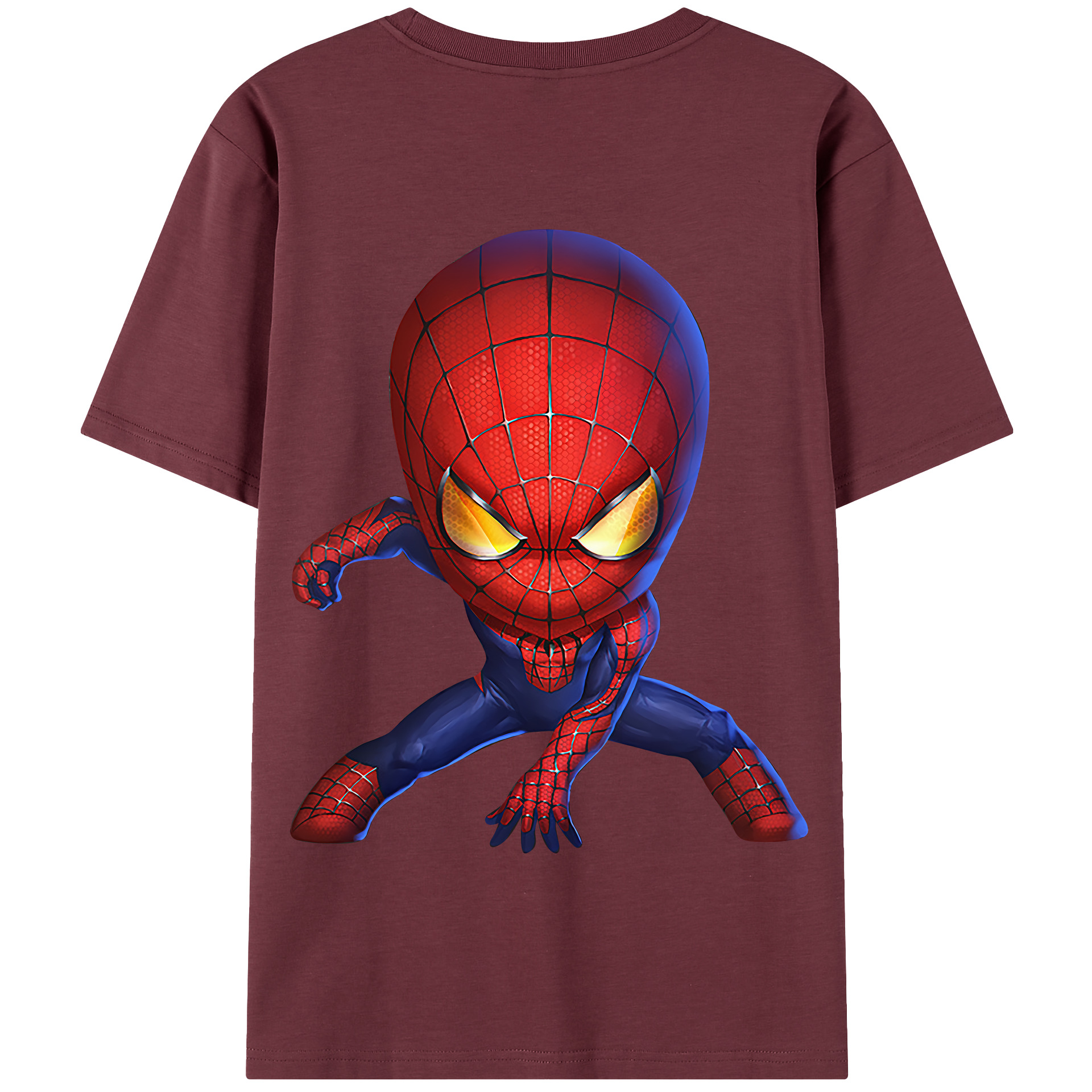 （画像用） Spider Man スパイダーマン 綿100％半袖Tシャツ（背面プリント）